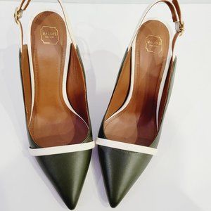 Malone Souliers MARION 85MM Leather Heeled Slingback Shoes